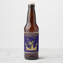 Rótulo Para Garrafa De Cerveja Personalizar Cabeça de Veado Rústico Cerveja Casei