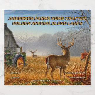 Rótulo Para Garrafa De Cerveja Personalizar Caça ao Cervo Grande Celeiro Duelo De