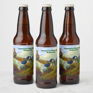 Rótulo Para Garrafa De Cerveja Personalizar Cães Vintage Caçador Levantando Galo