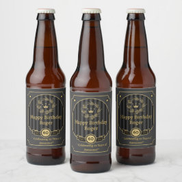 Rótulo Para Garrafa De Cerveja Personalizar Feliz Aniversário Para Um Amigo Detal