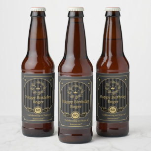 Rótulo Para Garrafa De Cerveja Personalizar Feliz Aniversário Para Um Amigo Detal