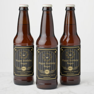 Rótulo Para Garrafa De Cerveja Personalizar Feliz Aniversário Para Um Amigo Detal