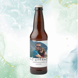 Rótulo Para Garrafa De Cerveja Personalizar Foto Moderna Relaxando Casamento