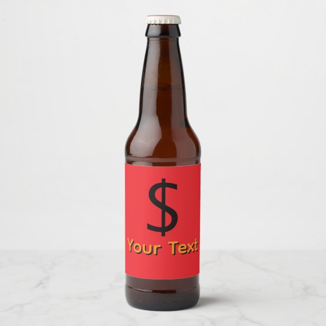 Rótulo Para Garrafa De Cerveja Personalizar Garrafa de Cerveja com Cifrão (Frente)