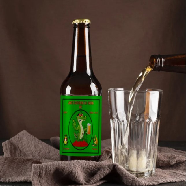 Rótulo Para Garrafa De Cerveja Personalizar o Funny Southern Gator Pesca Surfin (Criador carregado)