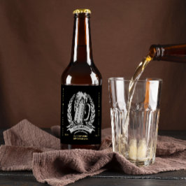 Rótulo Para Garrafa De Cerveja Personalizar Preto Profissional Vintage 