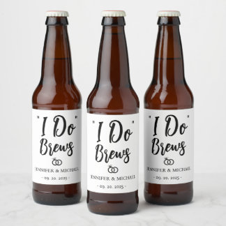 Rótulo Para Garrafa De Cerveja Personalizar Recepção de Casamento I Do Brews