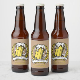 Rótulo Para Garrafa De Cerveja Personalizar Rótulo de Cerveja Esboço Vintage Prof