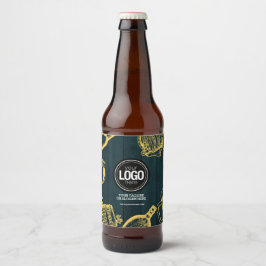 Rótulo Para Garrafa De Cerveja Personalizar Tema de Cervejaria Verde Escuro para
