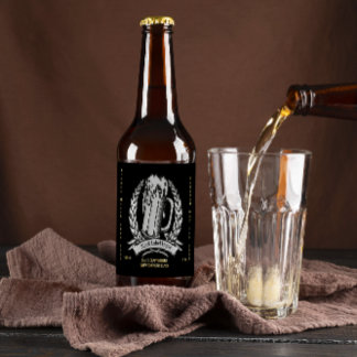 Rótulo Para Garrafa De Cerveja Personalizar Vintage Professional Black