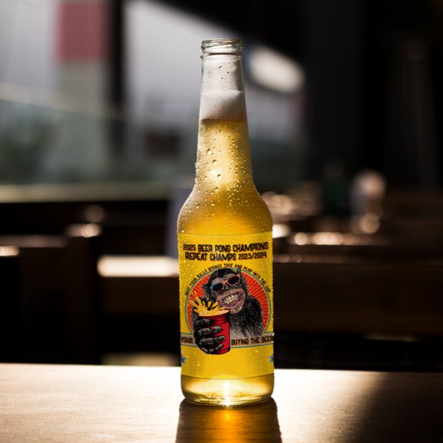 Rótulo Para Garrafa De Cerveja Personalize os chimpanzés de pinheiro de cerveja e (Criador carregado)