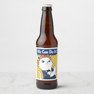Rótulo Para Garrafa De Cerveja Podemos Fazer Isso! Gato Branco Rosie, o Ribeira