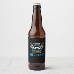 Rótulo Para Garrafa De Cerveja Por Deus Por Mecânico