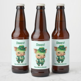Rótulo Para Garrafa De Cerveja Porco de Fairytala Verde em Rico