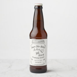 Rótulo Para Garrafa De Cerveja Pote de Mason Salve a Data