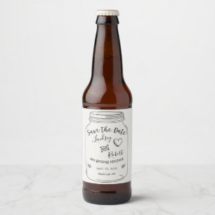 Rótulo Para Garrafa De Cerveja Pote de Mason Salve a Data