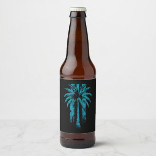 Rótulo Para Garrafa De Cerveja Praia Havaiana Férias de Verão Tropicais Árvore de