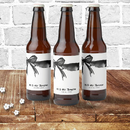 Rótulo Para Garrafa De Cerveja Prefeito do Homem de Casamento de Arco de Cor Negr