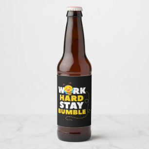 Rótulo Para Garrafa De Cerveja Presente de Apicultor Abelha Trabalha Duro Fique