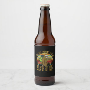 Rótulo Para Garrafa De Cerveja Presente de Camper   Vintage Sloth Hiking Team Ani