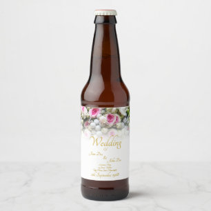 Rótulo Para Garrafa De Cerveja Presente de Casamento - Noiva com buquê de casamen