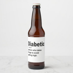 Rótulo Para Garrafa De Cerveja Presente de Consciência da Diabética Funny Tipo 1