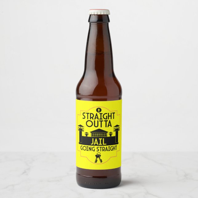 Rótulo Para Garrafa De Cerveja Presente de libertação fora da prisão (Frente)
