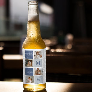 Rótulo Para Garrafa De Cerveja Presente do Dia de os pais Feliz de Foto de Colage