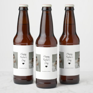 Rótulo Para Garrafa De Cerveja Presente no Dia do Pai com Nomes de Fotos e Crianç