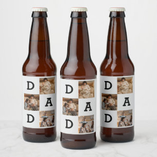 Rótulo Para Garrafa De Cerveja Presente no Dia do Pai para Pai - Colagem de fotos
