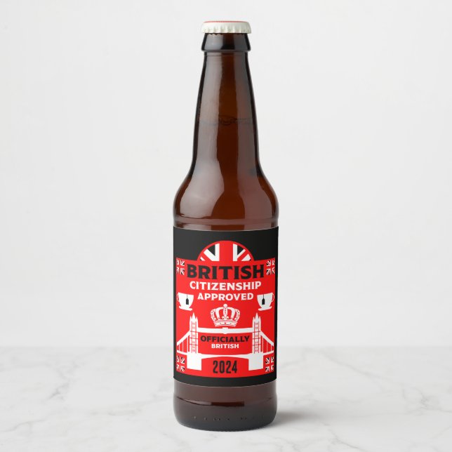 Rótulo Para Garrafa De Cerveja Presentes de Cidadania Britânica (Frente)