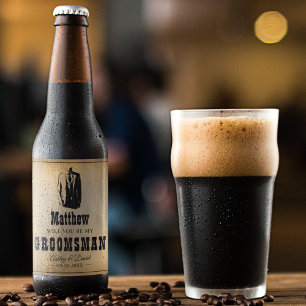 Rótulo Para Garrafa De Cerveja Presentes para Padrinhos - Lembranças de Casamento