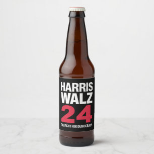 Rótulo Para Garrafa De Cerveja Presidente Eleitor Kamala Harris e Tim Walz 2024