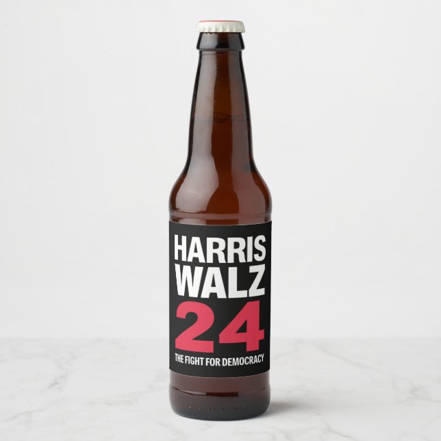 Rótulo Para Garrafa De Cerveja Presidente Eleitor Kamala Harris e Tim Walz 2024 (Frente)