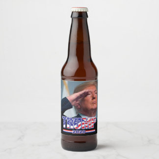 Rótulo Para Garrafa De Cerveja Presidente Trump Salutes - Trump 2020