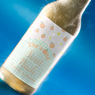 Rótulo Para Garrafa De Cerveja Primeiro aniversario Peach doce