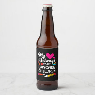 Rótulo Para Garrafa De Cerveja Professor Meu Coração Pertence A Crianças