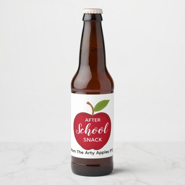 Rótulo Para Garrafa De Cerveja professora depois da escola cerveja de lanche (Frente)