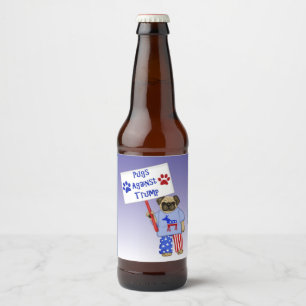 Rótulo Para Garrafa De Cerveja Pugs contra o trunfo