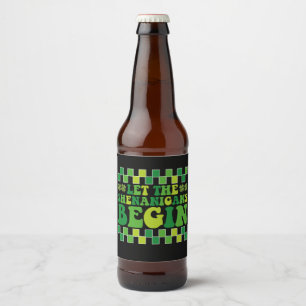 Rótulo Para Garrafa De Cerveja Que Os Shenanigans Comecem O Retro Irlandês Da Gro