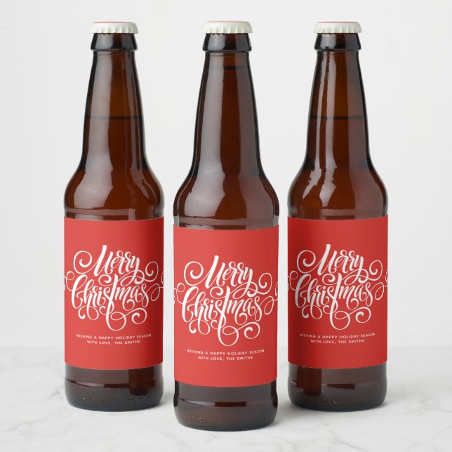 Rótulo Para Garrafa De Cerveja R Script "Feliz Natal" Personalizado (Garrafas)