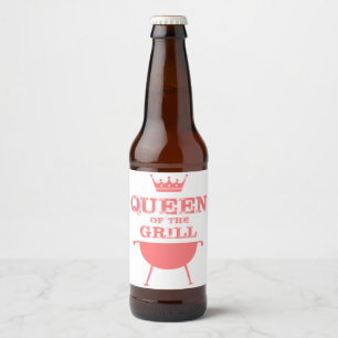 Rótulo Para Garrafa De Cerveja Rainha da grade, cor-de-rosa