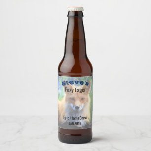 Rótulo Para Garrafa De Cerveja Red Fox Lager Homebrew Personalizada
