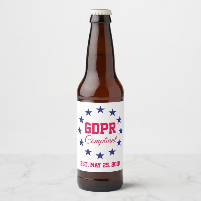 Rótulo Para Garrafa De Cerveja Regulamento geral de proteção de dados compatível  (Frente)