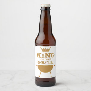 Rótulo Para Garrafa De Cerveja Rei Da Grelha, Dourado