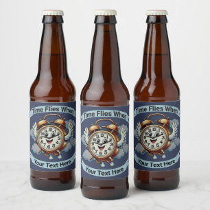 Rótulo Para Garrafa De Cerveja Relógio de Voo Personalizável "Quando"