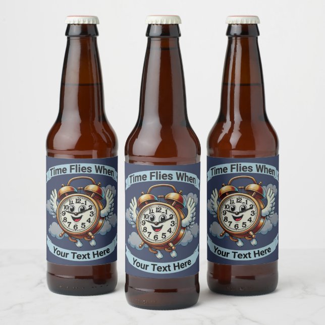 Rótulo Para Garrafa De Cerveja Relógio de Voo Personalizável "Quando" (Garrafas)