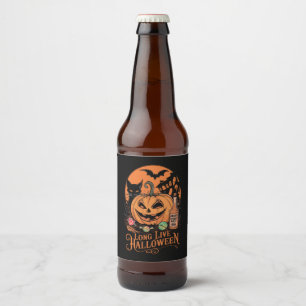 Rótulo Para Garrafa De Cerveja Retro Halloween Viva Longa Temporada de Outono Ass