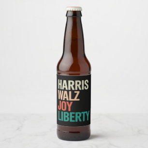 Rótulo Para Garrafa De Cerveja Retro Harris Valsa 2024 Harris Walz Alegria Liberd
