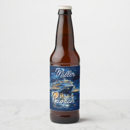 Rótulo Para Garrafa De Cerveja Reunião Personalizada da Família de Navios de Cruz